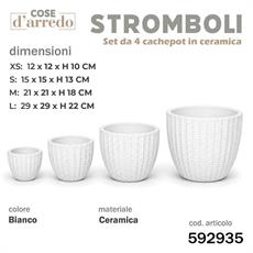 CASPO CERAMICA STROMBOLI BIANCO SET 4 PZ D. 29/21/15/12 CM