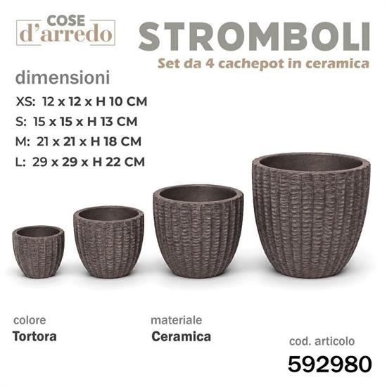 CASPO CERAMICA STROMBOLI TORTORA SET 4 PZ D. 29/21/15/12 CM