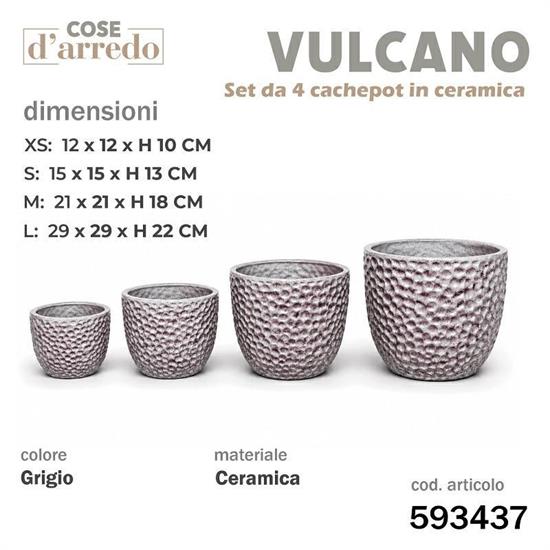 CASPO CERAMICA VULCANO GRIGIO SET 4 PZ D. 29/21/15/12 CM