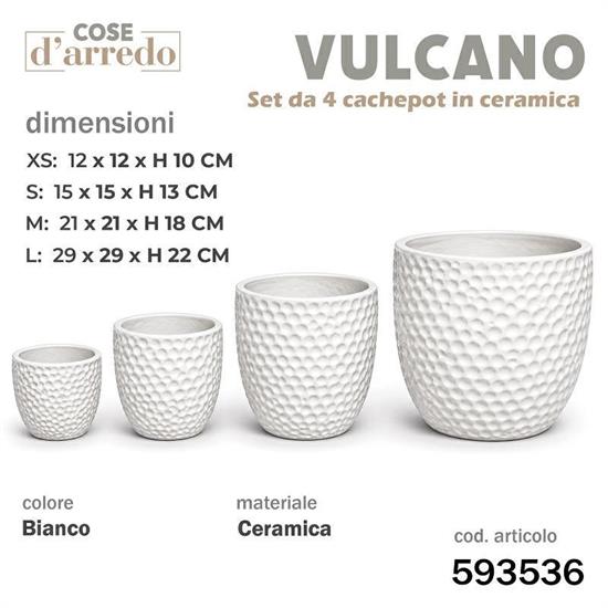 CASPO CERAMICA VULCANO BIANCO SET 4 PZ D. 29/21/15/12 CM