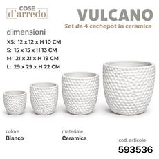 CASPO CERAMICA VULCANO BIANCO SET 4 PZ D. 29/21/15/12 CM