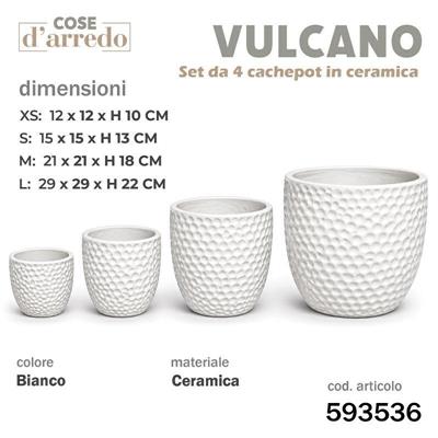 CASPO CERAMICA VULCANO BIANCO SET 4 PZ D. 29/21/15/12 CM