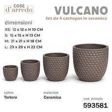 CASPO CERAMICA VULCANO TORTORA SET 4 PZ D. 29/21/15/12 CM