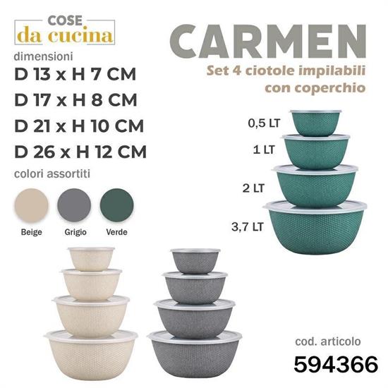 CIOTOLA IMPILABILE CARMEN CON COPERCHIO SET 4 PZ