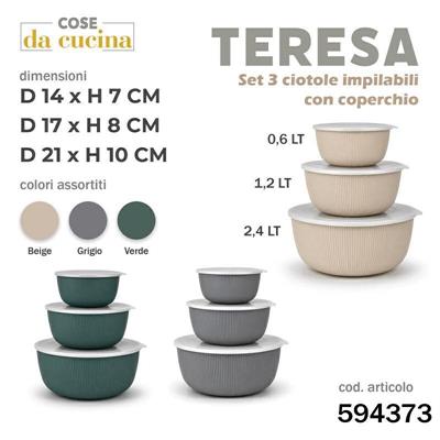 CIOTOLA IMPILABILE TERESA CON COPERCHIO SET 3 PZ
