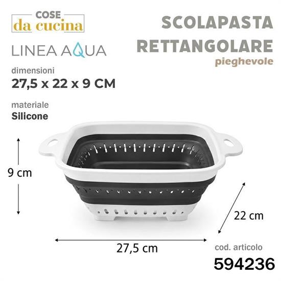 COLAPASTA RETTANGOLARE PIEGHEVOLE AQUA 57,5 X 22 X 9 CM