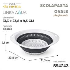 COLAPASTA OVALE PIEGHEVOLE AQUA 31,3 X 23,8 X 9,5 CM