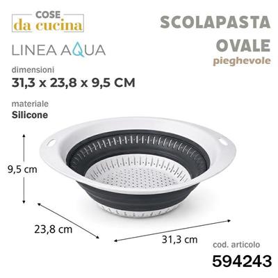 COLAPASTA OVALE PIEGHEVOLE AQUA 31,3 X 23,8 X 9,5 CM