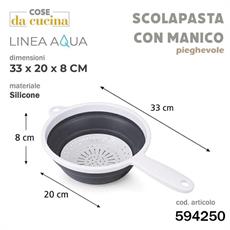 COLAPASTA PIEGHEVOLE CON MANICO AQUA 33 X 20 X 8 CM