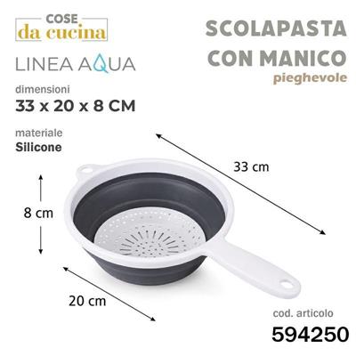 COLAPASTA PIEGHEVOLE CON MANICO AQUA 33 X 20 X 8 CM