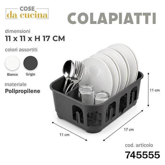 COLAPIATTI POLIPROPILENE 38 X 28 X 11 CM COLORI ASS