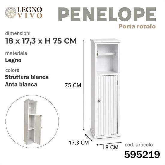MOBILETTO PORTAROTOLO PENELOPE BIANCO CON ANTA