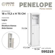 MOBILETTO PORTAROTOLO PENELOPE BIANCO CON ANTA