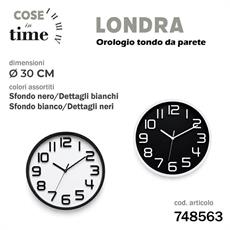 OROLOGIO DA PARETE LONDRA TONDO 30 CM COLORI ASS