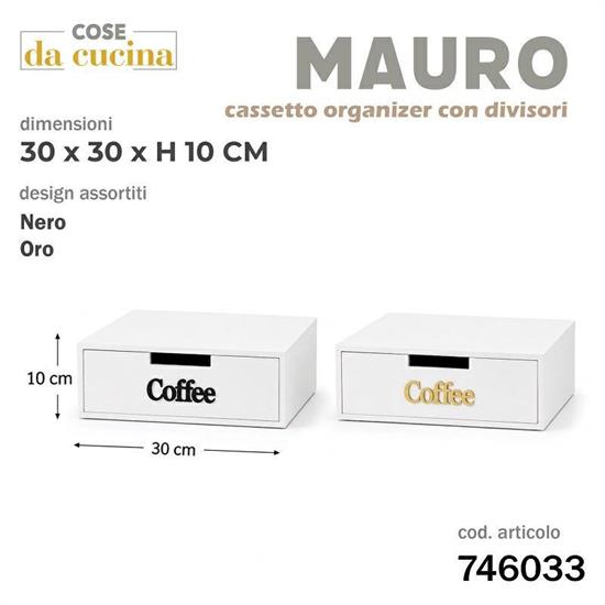 SCATOLA ORGANIZER MAURO COFFEE 30 X 30 X H10 CM COLORI ASS