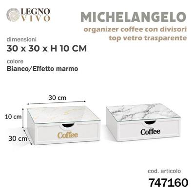 SCATOLA ORGANIZER MICHELANGELO COFFEE TOP VETRO
