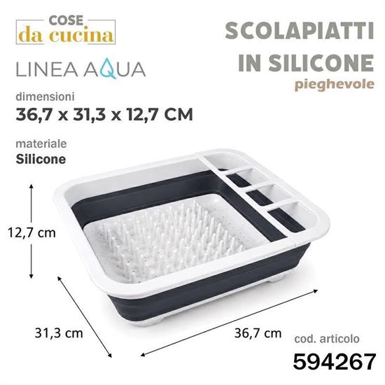 SCOLAPIATTI PIEGHEVOLE IN SILICONE AQUA 36,7 X 31,3 X 12,7