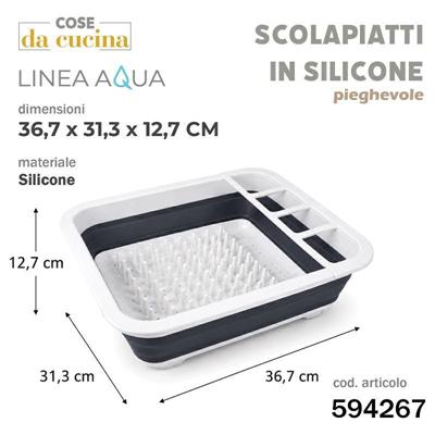 SCOLAPIATTI PIEGHEVOLE IN SILICONE AQUA 36,7 X 31,3 X 12,7
