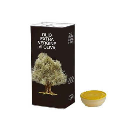 LATTA PER OLIO LT 5 CON TAPPO INCASTRO DECORO NERO ALBERO