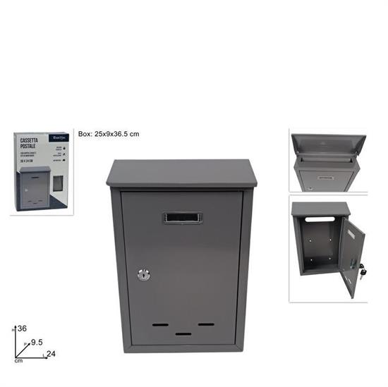 CASSETTA PER POSTA 36 X 24 X 9,5 CM COLORE GRIGIO