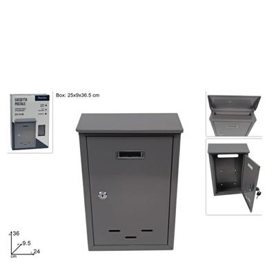CASSETTA PER POSTA 36 X 24 X 9,5 CM COLORE GRIGIO