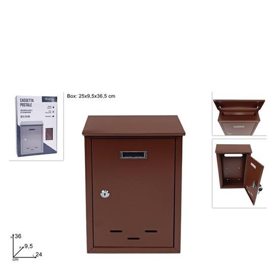 CASSETTA PER POSTA 36 X 24 X 9,5 CM COLORE MARRONE