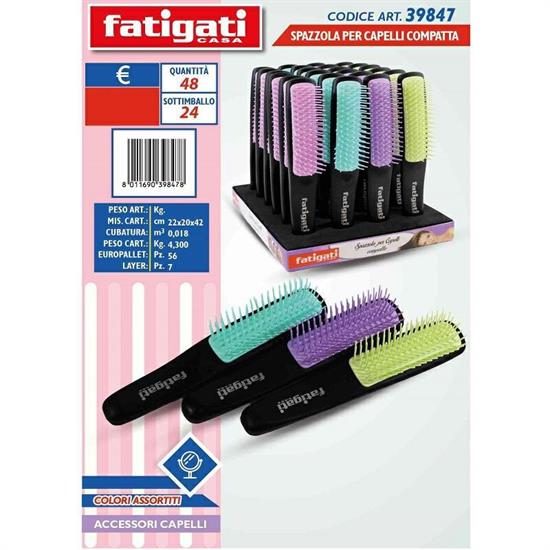 SPAZZOLA PER CAPELLI COMPATTA COLORI ASS