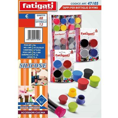 TAPPO IN SILICONE PER BOTTIGLIE VINO CONF. 4 PZ