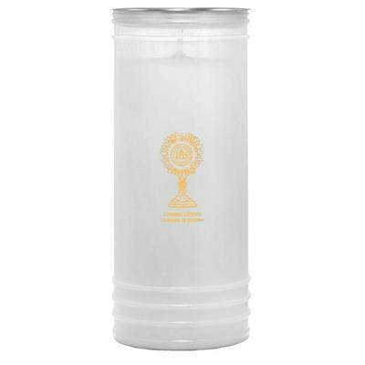 LUMINO VOTIVO D.10XH24 CM 1,2 KG CERA GIALLA BIANCO 100/24BC
