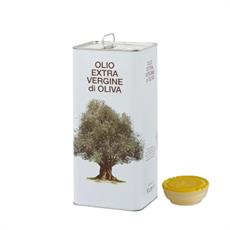 LATTA PER OLIO LT 5 CON TAPPO INCASTRO DECORO BIANCO ALBERO