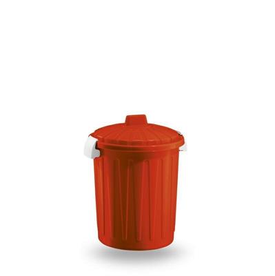 BIDONE PATTUMIERA CON COPERCHIO 50 LT COLORE ROSSO