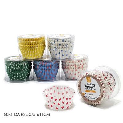 PIROTTINI 11 CM SET 80 PZ 6 DECORI ASS