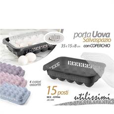 PORTAUOVA CON COPERCHIO 15 POSTI 29X18X8 CM COLORI ASS