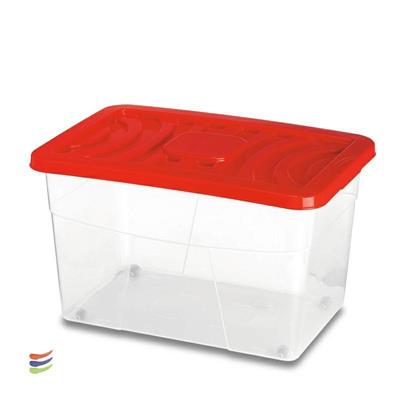 SCATOLA BOX CON RUOTE 60 LT COPERCHIO COLORI ASS