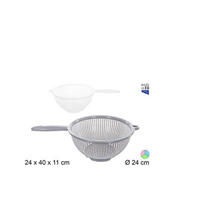 SCOLAPASTA IN PLASTICA CON MANICO BIANCO/GRIGIO