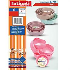 SETACCIO IN PLASTICA SET 5PZ D. 25+22+18,5+15,5+13CM COLORI