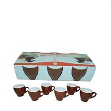 TAZZA DA BAR ALTA COLORE MARRONE CONF.6PZ