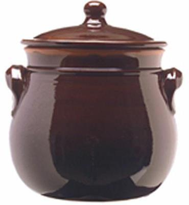 PENTOLA TERRACOTTA BOMBATA CON COPERCHIO 20CM BRUNELLA
