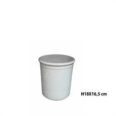 VASETTO SMALTATO BIANCO 18 X 16,5 CM