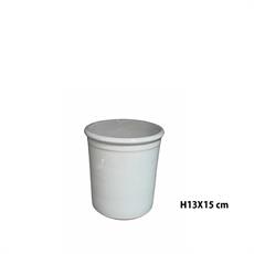 VASETTO SMALTATO BIANCO 15 X 13 CM