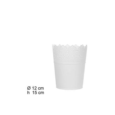 CASPO COPRIVASO BIANCO IN PLASTICA 12 X H15 CM