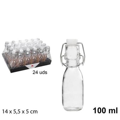 BOTTIGLIA IN VETRO 100 ML CON TAPPO MECCANICO