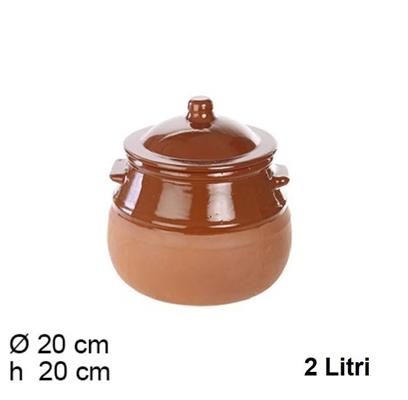PENTOLA TERRACOTTA 2 LT CON COPERCHIO