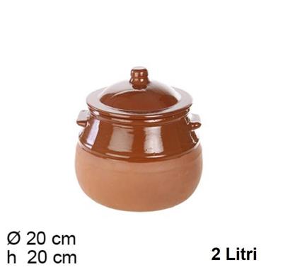 PENTOLA TERRACOTTA 2 LT CON COPERCHIO