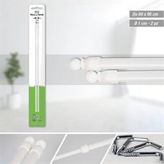 ASTE TENDA ESTENDIBILE TONDA 60-95CM DIAM 1CM 2PZ BIANCO