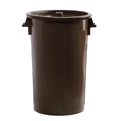 BIDONE MILLEUSI 100LT CON COPERCHIO COLORE MARRONE