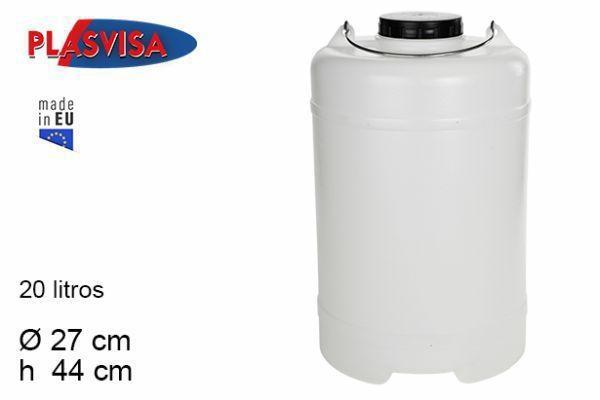 BIDONE IN PLASTICA CON COPERCHIO E MANICO IN FERRO 20LT