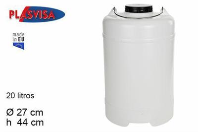 BIDONE IN PLASTICA CON COPERCHIO E MANICO IN FERRO 20LT