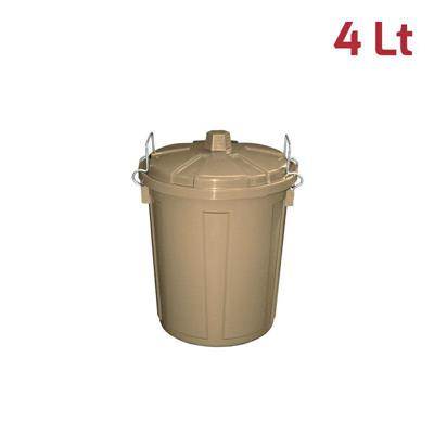 BIDONE MINI 4 LT CON CHIUSURE GRIGIO TORTORA