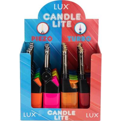 ACCENDINO LUX CANDLE LITE PIEZO E TURBO COLORI ASS